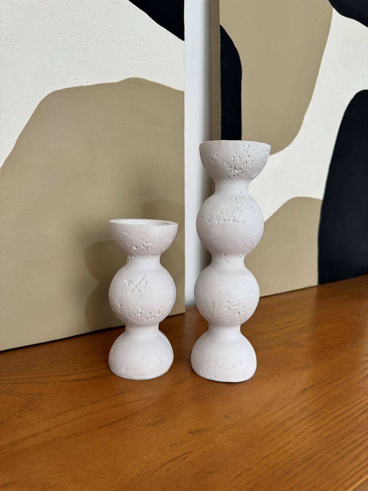 شمعدان دو سایز سنگی